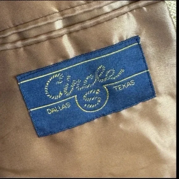 Circle S Blazer Mens 52R Wheat Tan Western Yoke Tweed 2 Button Made in USA - Picture 7 of 8